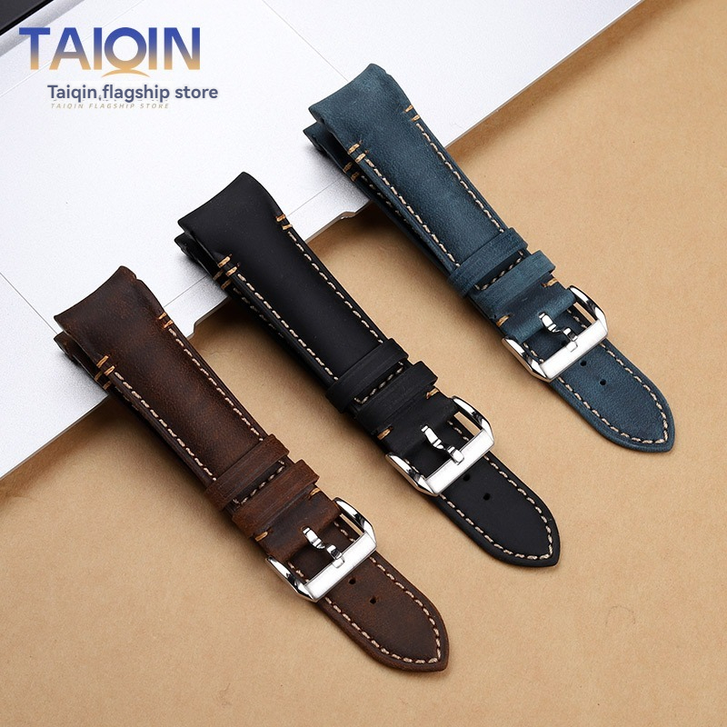 Suede Strap Watch - 20 22mm Curved end Retro matte