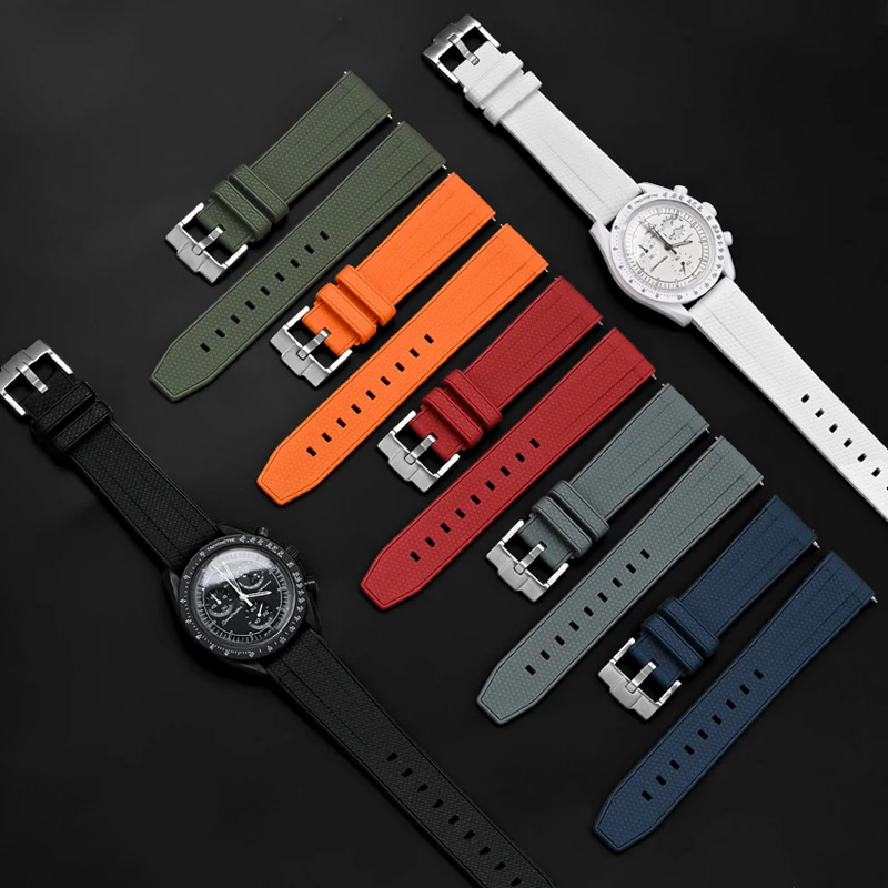 20mm 22mm Liquid Silicone Stra - đánh giá và giá Omega Watch Speedmaster