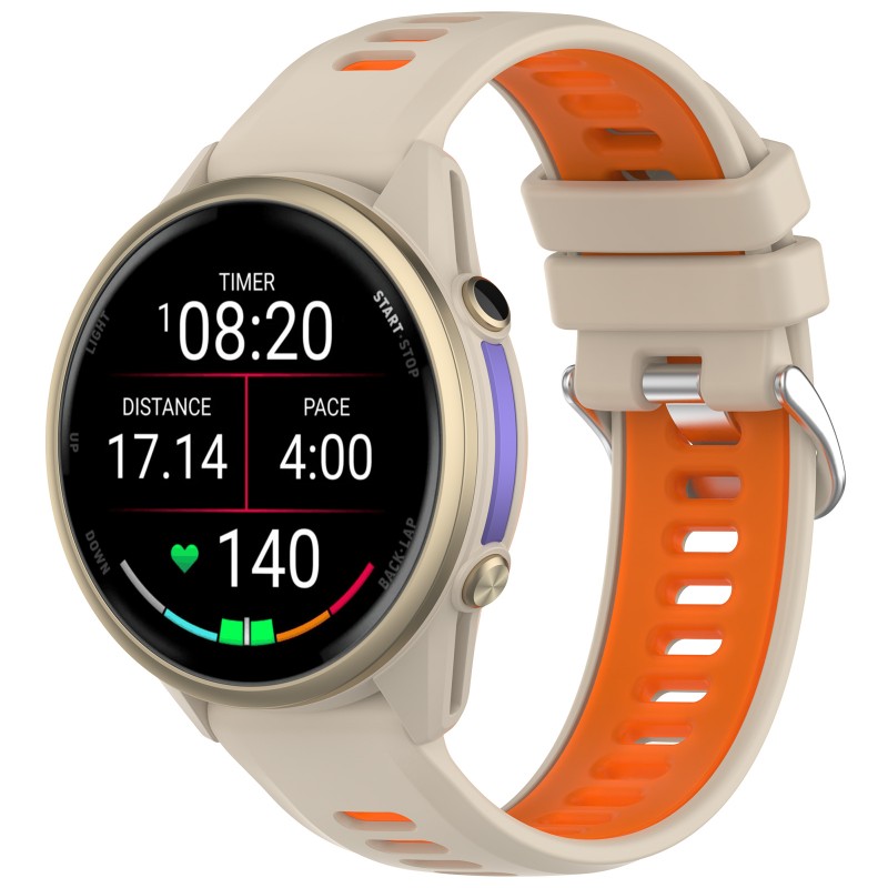Two Color Silicone Strap 22MM  - đánh giá và giá Silicone Watch Band 22Mm