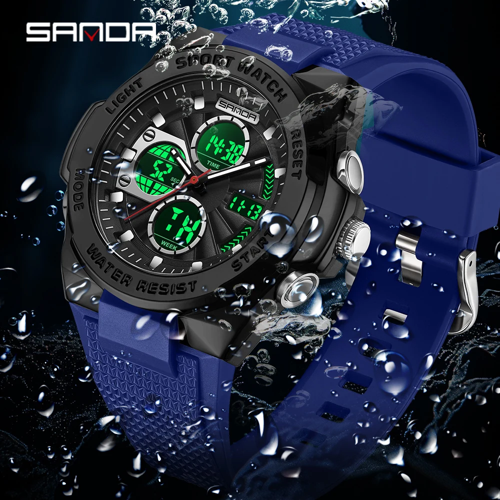 Sanda 3378 Men and women's qua - đánh giá và giá Rubber Strap Diver