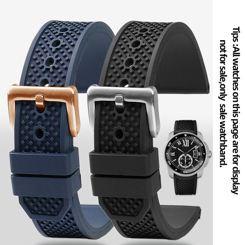 Fluororubber Watch Strap 23mm  - đánh giá và giá Cartier Watch Tank